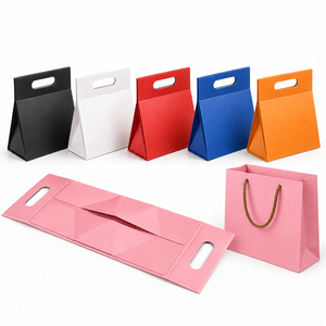 Custom Luxury Foldable Rigid Gift <b>Box</b> <b>Collection</b> Flat Pack Save Shipping Cost Custom Color Logo Magnetic Ribbon Handle Paper Bag - Product Image 5