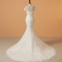 2023 magnifique sirène robes De mariée élégant manches courtes appliqué dentelle robe De mariée Illusion robes De mariée Vestidos De Novia