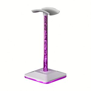 Soporte para auriculares RGB Accesorios de escritorio, soporte para auriculares con 2 puertos USB Modo de 10 colores Compatible con carga de teléfono móvil - Product Image 1