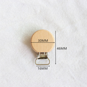 YDS chaînes de sucette en bois de hêtre naturel fantaisie perles de dentition en bois de hêtre Clips de sucette - Product Image 5