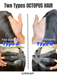 Vente en gros 2026 Shy Extensions à clip 10D Octopus en cheveux humains russes 100% véritables, invisibles, pour femmes, lisses, vierges, à trame unique, style naturel - Product Image 2