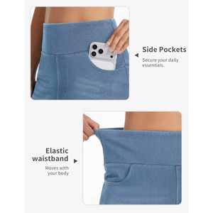 Jupe en jean stretch taille haute pour femme FOXA, longueur genou, coupe slim, avec poches - Product Image 5