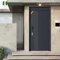 Fournisseurs de Lukliving design de luxe Gril de porte en verre Design Round Top Portes extérieures Portes d'entrée doubles résidentielles
