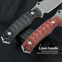 Couteau de survie en acier 14C28N haute dureté avec manche en Micarta, lame fixe, couteau de collection, couteau cadeau avec étui Kydex