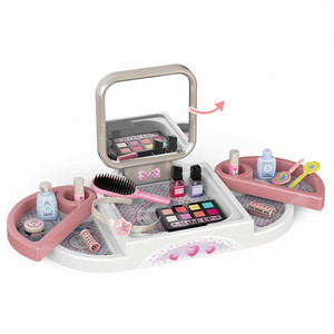 Grande table <span class=keywords><strong>de</strong></span> maquillage carrée en plastique pour enfants, miroir <span class=keywords><strong>de</strong></span> coiffeuse pour filles, jouets d'imitation pour enfants - Product Image 2