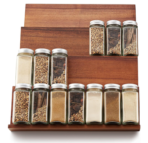 Portaspezie <span class=keywords><strong>in</strong></span> <span class=keywords><strong>Legno</strong></span> di Acacia, Organizzatore per <span class=keywords><strong>Spezie</strong></span>, Set per Piano di Lavoro della Cucina - Product Image 5