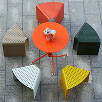 Ensembles de tables et chaises de jardin en métal, style moderne, portables, adaptés aux cafés, salons de thé, jardins, cours, plages