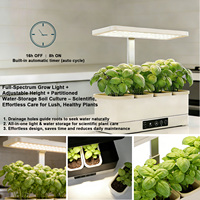 Jardín Interior Inteligente de 4 Módulos, Hidropónico, Híbrido, 24W, Espectro Completo, DC24V, Altura Ajustable, Temporizador, Regulador de Intensidad, Certificado CE ETL