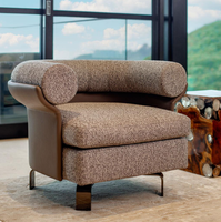 Fauteuil de détente moderne à une place avec revêtement en tissu de qualité supérieure pour salon, coin détente et coin lecture