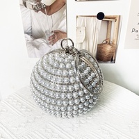 Sac de soirée scintillant pour femme, sac à bandoulière chaîne, pochette de fête, pochette ronde, pochette perlée, sac à bandoulière orné de strass