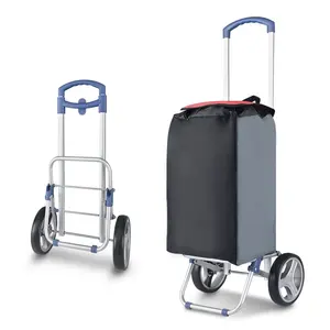 Met Twee Wielen Bagage Winkelwagen Vouwen Supermarket_shopping_trolley Draagbare Winkelwagen Trolleys