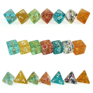 Wholesale Rpg Board Game 7pcs Polyhedral <strong>Dice</strong> <strong>Set</strong> 28g Dnd Transparent Glitter galaxy Resin Dices for Casino Dungeons and Dragons - Product Image 3