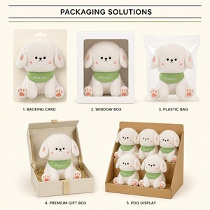 Peluche di Cucciolo Bianco con Bandana Verde e Orecchie Lunghe e Morbide, Cane di Peluche per Decorazione Camera delle <span class=keywords><strong>Ragazze</strong></span> e Regali Accoglienti - Product Image 5