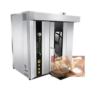 Gas Elektrische Roterende Oven Roterende Oven Voor Broodcake Broodkoekjes Koekjes Met 32 Trays Automatische Roterende Oven