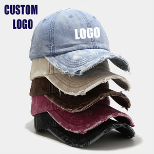 Wholesale Cotton Vintage Blank Dad Hats Personalized UnStructured Fashion Washable Printing Logo Custom Baseball Man Caps - Product Image 1