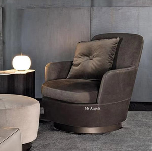 Divano di Lusso in Stile Contemporaneo con Intagli in Legno, Mobili per Soggiorno, Sedie per <span class=keywords><strong>Sala</strong></span> d'Attesa, Poltrona in Velluto Rosso Scuro - Product Image 5