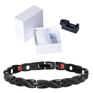 Bracelet en silicone énergétique ionique en acier inoxydable 4 en 1 Hottime Fashion pour femmes - Product Image 6