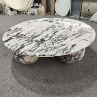 Table basse moderne de luxe nordique en marbre, socle durable Calacatta Viola, ensemble de meubles pour chambre et salon