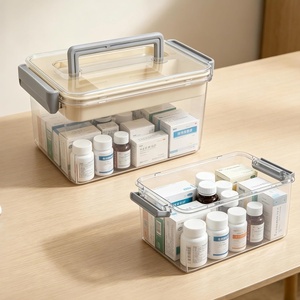 6/10/17/26L Capacity Portable PET Clear Plastic <b>Storage</b> <b>Boxes</b> Bins-Multifunctional Detachable Design for <b>Kitchen</b> Living - Product Image 5