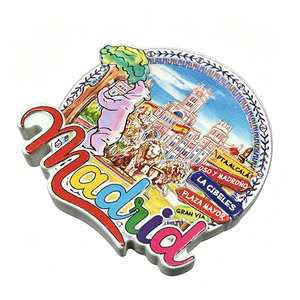 Imán de Resina Personalizado de <span class=keywords><strong>Madrid</strong></span>, España, con Diseño de Azulejos y Múltiples Lugares Emblemáticos, Recuerdo Turístico de Alta Calidad - Product Image 4