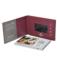Cartes de vœux vidéo promotionnelles personnalisées avec écran LCD de 7 pouces, invitations de mariage numériques, boîte cadeau, brochure vidéo