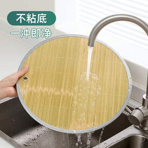 Alfombrilla de bambú redonda de 37 cm para cocinar al vapor, para uso doméstico - Product Image 4