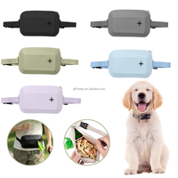 Pochette d'entraînement multifonctionnelle en silicone pour chien, étanche, pour extérieur, avec distributeur de sacs à déjections canines