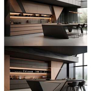 Très cool armoires de design moderne noir et foncé, fabricants de meubles d'armoire en gros, très bonne qualité. - Product Image 3