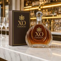 Bouteille en verre gaufré de luxe 730 ml XO Super-flint vide pour Brandy, Cognac, Spiritueux, Liqueur, Whisky – Vente en gros, Usine, OEM