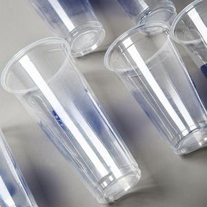 Cangkir Plastik PP sekali pakai berdinding tunggal 24oz dengan logo custom cetak UV, diameter 90mm, tutup minuman bening, food grade, 1-6 warna - Product Image 3