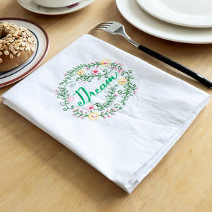 Paños de Cocina de Algodón Bordados Ruier, Diseño Floral Blanco Cuadrado con Palabras Inspiradoras para Decoración de Cocina - Product Image 5