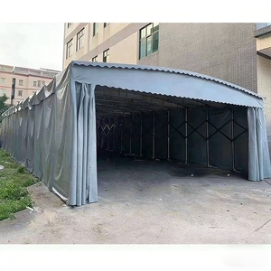 Retractable Push Pull Awning PVC Folding <b>canopy</b> manufacturer with Universal Wheels Sun Rain Protection Large warehouse <b>tent</b>. - Product Image 1