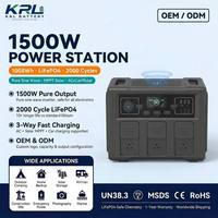 Station d'alimentation portable 1500W 1008Wh à onde sinusoïdale pure, lampe de poche, système solaire Bluesign pour camping extérieur et stockage d'énergie domestique
