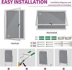 Ngoài Trời Thời Tiết Kèm Theo Vải Bảng Thông Báo Bảng Thông Báo Trường Hợp Với Có Thể Khóa Cửa Kính Bạc Khung Nhôm Hiển Thị Trường Hợp - Product Image 5
