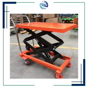 더블 시저 메커니즘 풋 컨트롤 물자 취급 리프트 테이블 수동 펌프 유압 리프트 카트 - Product Image 6