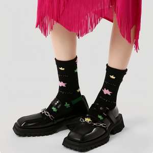 Calcetines <span class=keywords><strong>de</strong></span> Moda con Diseño <span class=keywords><strong>de</strong></span> Estrellas, Bordado Suave, Tejido con Bloques <span class=keywords><strong>de</strong></span> Color, Comodidad Durante Todo el Día, Calcetines <span class=keywords><strong>de</strong></span> Estilo Urbano para Mujeres y Niñas - Product Image 3