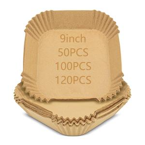 50/100pcs Air Fryer Pergament papier Liner Antihaft-Korb matte Bratpfanne Dutch Oven Grease proof Einweg-Air <span class=keywords><strong>Feyer</strong></span>-Papier - Product Image 1