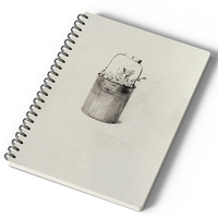Carnet de croquis à spirale A3 A4 A5, papier noir, portfolio, enregistrement quotidien de dessins, cadeau pour étudiants, enseignants, art, 60 feuilles, crayon, vente en gros