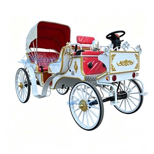 Chinese Factory Direct Supply White Electric Sightseeing Horse Carriage Red Seat Custom Patterns & Colors CE Certified - Product Image 3