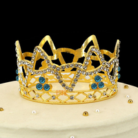 Kristall Perle Tiara Gold Prinzessin Bogenknoten Krone Kuchen Oberteil für Hochzeit und Geburtstag Party Dekorationen