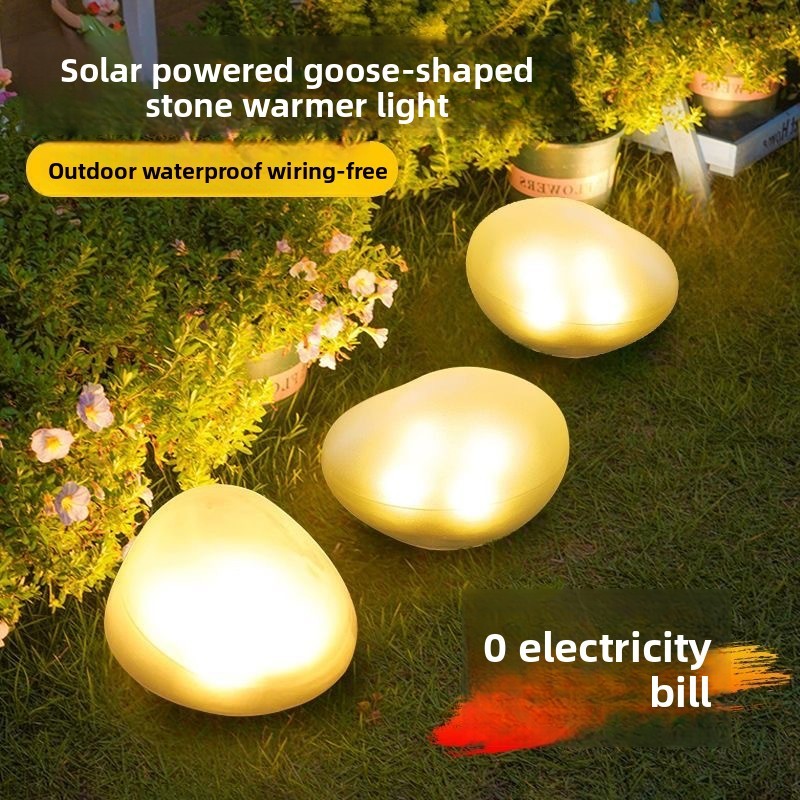 Solar Powered Faux Stone Garden Lights Outdoor LED Landscape Lighting for Lawn Pathway Backyard Decoration