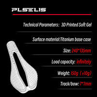 PLSELIS – selle de vélo de route, coque inférieure en alliage de titane, impression 3D, poids 150g, coussin de siège de vélo léger, accessoires de conduite