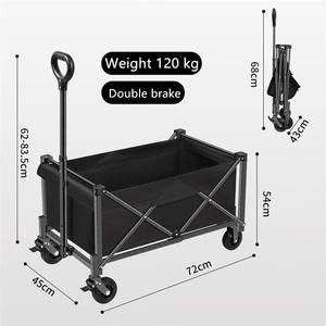 Diskon Besar Berat 120KG Kain Oxford Lipat Luar Ruangan Tangan Kereta Dorong Mobil Troli Lipat Kereta Dorong Di Atas Roda - Product Image 3