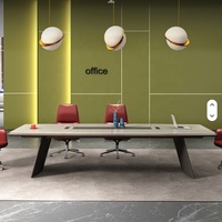 Table de conférence en bois kaki durable et écologique au design moderne pour hôtels et écoles, bureau multifonctionnel