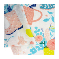 Rouleau de tissus en bambou de mousseline de coton à impression florale numérique personnalisée pour bébé