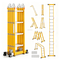 Échelle télescopique multifonctionnelle en fibre de verre personnalisée en usine, échelle combinée polyvalente moderne en PRV