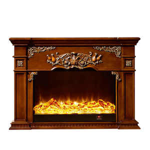 Étagère de cheminée électrique en chêne rustique moderne de style antique Poêle à bois Meuble TV Télécommande Appartements - Product Image 5