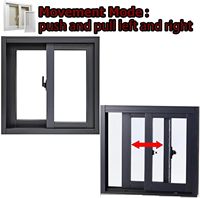 Fenêtres coulissantes horizontales de style postmoderne, écran de remplacement pour la maison, cadre en aluminium, taille/couleur personnalisable, ventilation