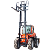Chariot élévateur à palettes diesel tout-terrain multidirectionnel 4x4, 3 tonnes, hauteur de levage de 6 m, vitesse de 30 km/h