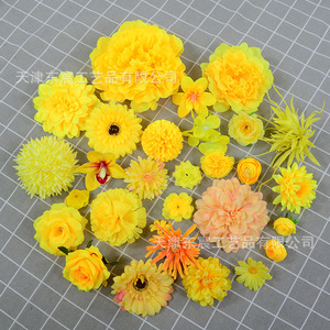 ดอกกุหลาบผ้าไหมสีเหลืองประดิษฐ์จาก Dongchen Arts Crafts สำหรับงานแต่งงาน ของตกแต่งบ้าน กล่องของขวัญ และอุปกรณ์ประกอบฉาก - Product Image 3